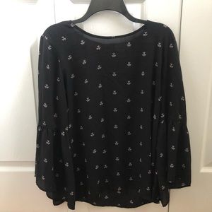 LOFT Size Medium Black Blouse